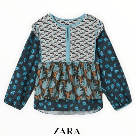 ZARA Kids | Multicolored | COMBINATION OVERSIZED BLOUSE - Picture 1 of 8